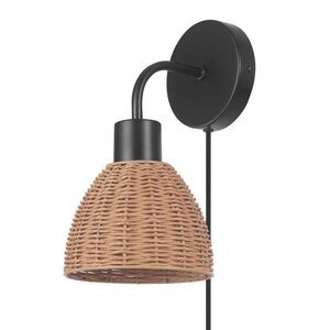 Globe Electric - Briar 1-Light Matte Black Plug-In or Hardwire Wall Black